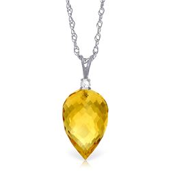 9.55 ctw Citrine & Diamond Necklace Jewelry 14KT White Gold