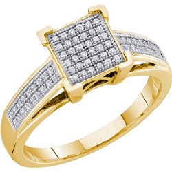 0.20CT Diamond Micro-Pave 10KT Ring Yellow Gold