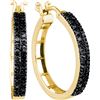 Image 1 : 0.50CT Diamond Hoops 10KT Earrings Yellow Gold