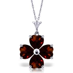 3.8 ctw Garnet Necklace Jewelry 14KT White Gold