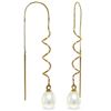 Image 1 : 8 ctw Pearl Earrings Jewelry 14KT Yellow Gold