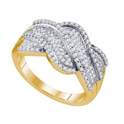 0.50CT Diamond Micro-Pave 10KT Ring Yellow Gold