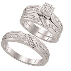 0.33CT Diamond Trio Set 10KT Ring White Gold