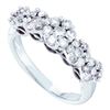 Image 1 : 1.0CT Diamond 5-Flower 14KT Ring White Gold