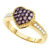 Image 1 : 0.50CT Diamond Heart 14KT Ring Yellow Gold
