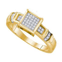 0.10CT Diamond Micro-Pave 10KT Ring Yellow Gold