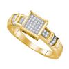 Image 1 : 0.10CT Diamond Micro-Pave 10KT Ring Yellow Gold