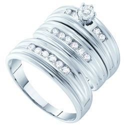 0.50CT Diamond Trio Set 14KT Ring Yellow Gold