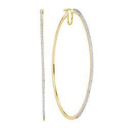 0.50CT Diamond Hoops 10KT Earrings Yellow Gold