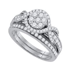 1CT Diamond Bridal 14KT Ring White Gold