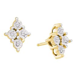 0.05CT Diamond Cluster 10KT Earrings Yellow Gold