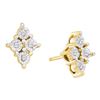 Image 1 : 0.05CT Diamond Cluster 10KT Earrings Yellow Gold