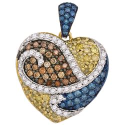 1CT Diamond Heart 10KT Pendant Yellow Gold