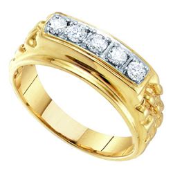 0.50CT Diamond Mens 10KT Ring Yellow Gold