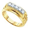 Image 1 : 0.50CT Diamond Mens 10KT Ring Yellow Gold