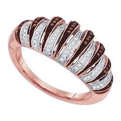 0.25CTW White and Champagne Diamond Micro-Pave 10KT Ring Rose Gold