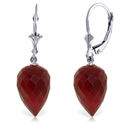 26.1 ctw Ruby Earrings Jewelry 14KT White Gold