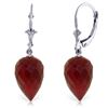 Image 1 : 26.1 ctw Ruby Earrings Jewelry 14KT White Gold