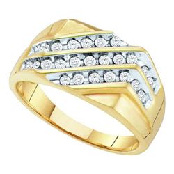0.50CT Diamond Mens 10KT Ring Yellow Gold