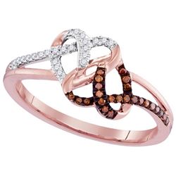0.02CTW White and Champagne Diamond Micro-Pave 10KT Ring Rose Gold