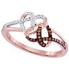 Image 1 : 0.02CTW White and Champagne Diamond Micro-Pave 10KT Ring Rose Gold