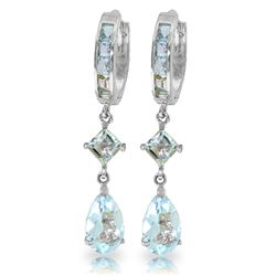 5.62 ctw Aquamarine Earrings Jewelry 14KT White Gold