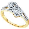 Image 1 : 0.25CT Diamond Heart 10KT Ring Yellow Gold