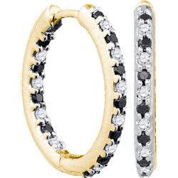 0.50CT Diamond Hoops 10KT Earrings Yellow Gold