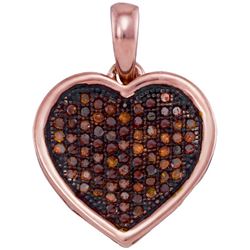 0.25CTW White and Champagne Diamond Heart 10KT Pendant Rose Gold