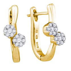 0.25CT Diamond Hoops 10KT Earrings Yellow Gold
