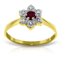 0.23 ctw Ruby & Diamond Ring Jewelry 14KT Yellow Gold