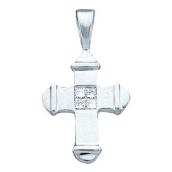 0.05CT Diamond Cross 10KT Pendant White Gold