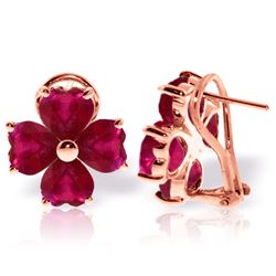 7.2 ctw Ruby Earrings Jewelry 14KT Rose Gold