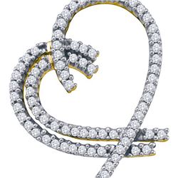 0.75CT Diamond Heart 14KT Pendant Yellow Gold