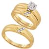 Image 1 : 0.20CT Diamond Trio Set 10KT Ring Yellow Gold