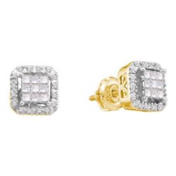 0.35CT Diamond Invisible 14KT Earrings Yellow Gold