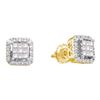 Image 1 : 0.35CT Diamond Invisible 14KT Earrings Yellow Gold