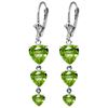 Image 1 : 6 ctw Peridot Earrings Jewelry 14KT White Gold