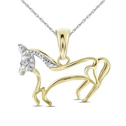 0.02CT Diamond Horse 10KT Pendant Yellow Gold