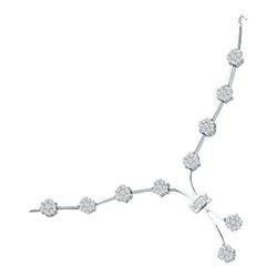 1CT Diamond Flower 14KT Necklace White Gold