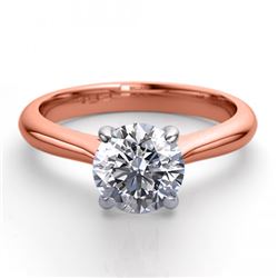 14K Rose Gold Jewelry 1.36 ctw Natural Diamond Solitaire Ring