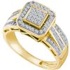 Image 1 : 0.25CT Diamond Micro-Pave 10KT Ring Yellow Gold