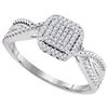 Image 1 : 0.02CT Diamond Micro-Pave 10KT Ring White Gold