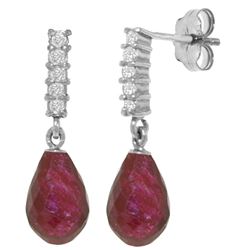 6.75 ctw Ruby & Diamond Earrings Jewelry 14KT White Gold