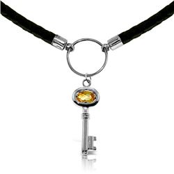 0.50 ctw Citrine Necklace Jewelry 14KT White Gold
