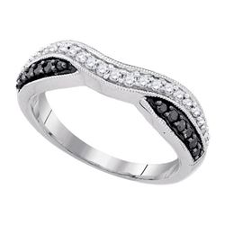 0.33CTW White and Black Diamond Bridal 10KT Ring White Gold