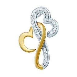 0.10CT Diamond Heart 10KT Pendant 2Tone Gold