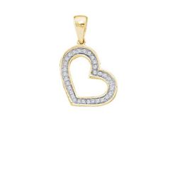 0.10CT Diamond Heart 10KT Pendant Yellow Gold