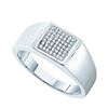 Image 1 : 0.02CT Diamond Mens 10KT Ring White Gold