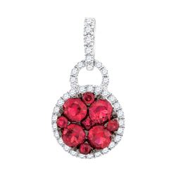 0.15CT Diamond and 0.60CT Ruby Anniversary 14KT Pendant White Gold